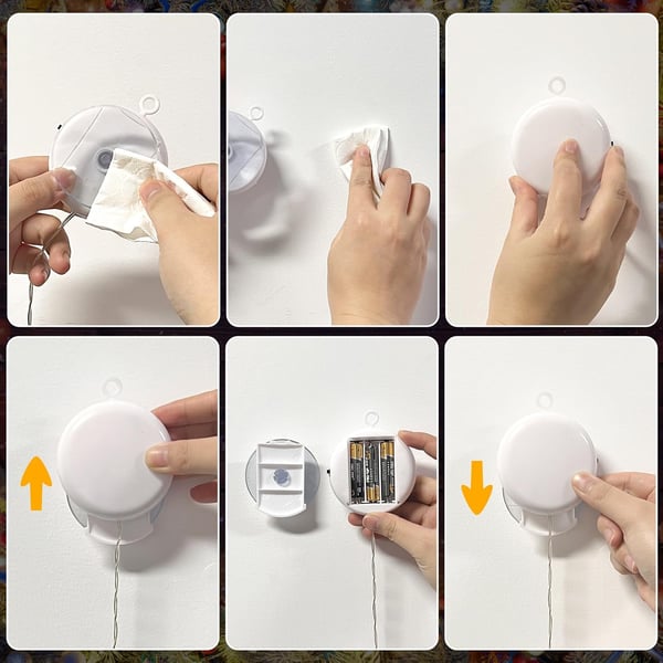 Farverig jule-LED-vindueslampe med batterier, 3 stk.