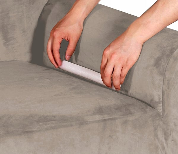 Beige sammetsöverdrag för 3-sits soffa cappuccino