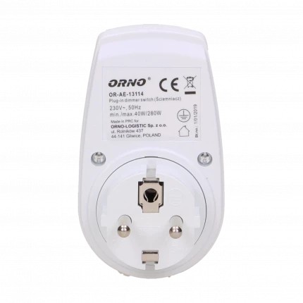 DIMMER MED 2P+Z STIKKONTAKT MAX 280W - ON-AE-13114