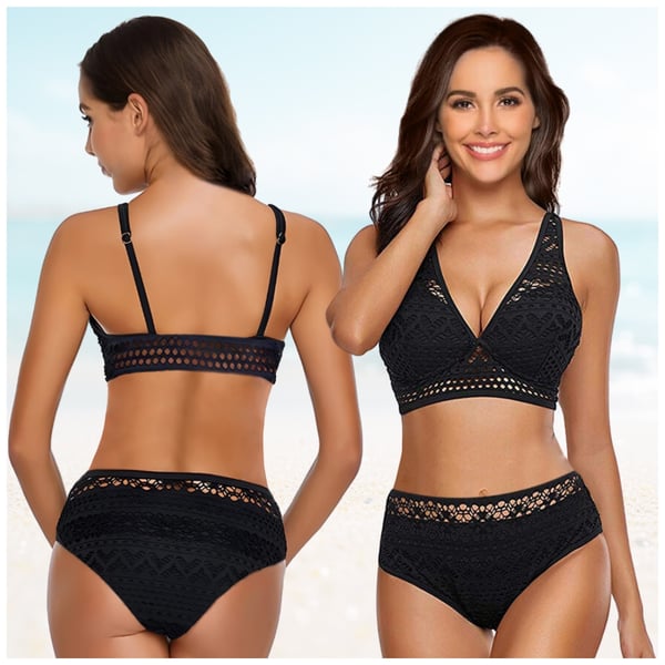 Badedragt, sort bikinisæt, top og bund, shaping størrelse M Badedragt, sort bikinisæt, top og bund, shaping størrelse XL