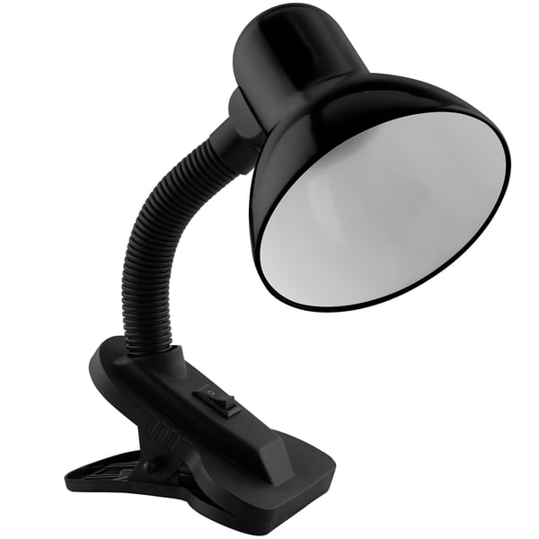 Skrivebordlampe regulerbar LIRIA skolelamp nat E27 klemme sort LUMILED