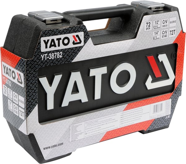 VÆRKTØJSSÆT 1/2'' 1/4' 72 DELE M - YT-38782