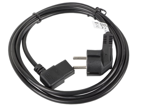 Lanberg CEE 7/7 -> IEC 320 C13 strömkabel vinklad 3m VDE svart
