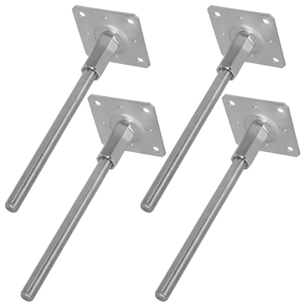 KOTARBAU® Lodret justerbar stålsøjleankre til pavilloner, skærme og hegn 110 x 330 mm sæt á 4 stk.
