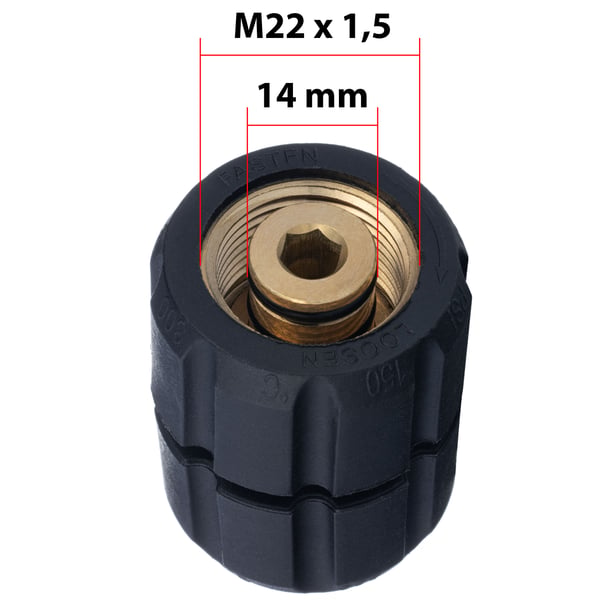 Adapter för högtryktvättslangar 2x GW M22x1,5mm svivel