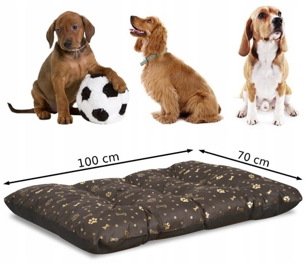 Koiran sänky tyyny PRESTIGE 100x70 cm vedenpitävä kultaiset luut