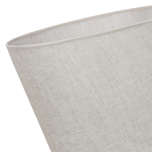 Hængelampe, linnedkegle, hvid, 1 flad, lys beige lampeskærm, L01 44cm