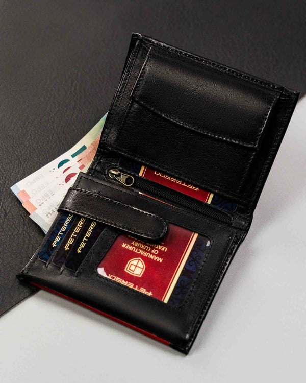 Peterson plånbok sk. PTN 303/01-2022 Svart+Röd