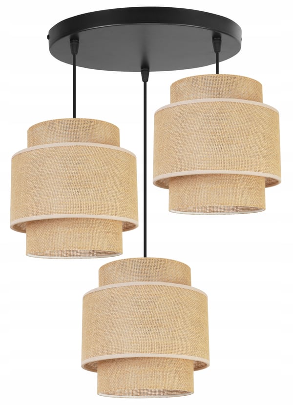 Hængende lampe, loftslysekrone, lampeskærm, boho juta