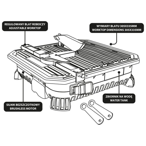 ENERGY KAKELSÄGARE + 18V, UTAN BATTERI - T 58GE138