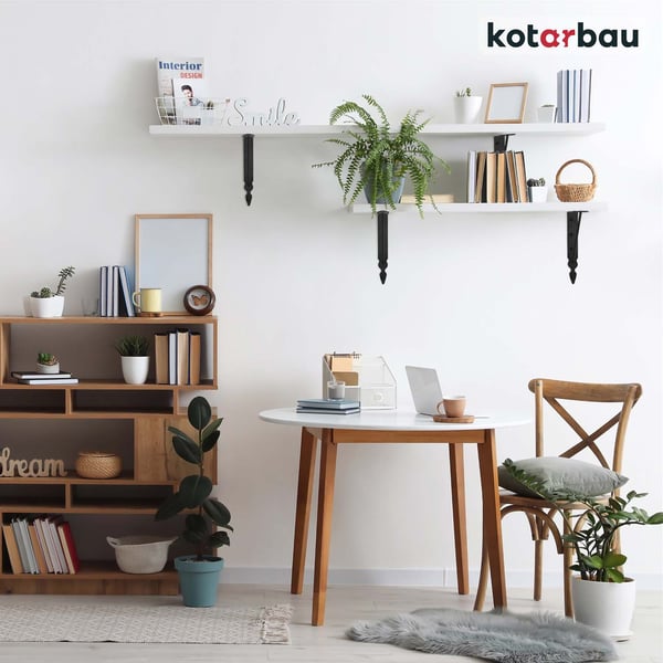 KOTARBAU® 2 stk. hyldekonsoller forstærket sort stål 250 x 250 mm trekantet hyldeskinne
