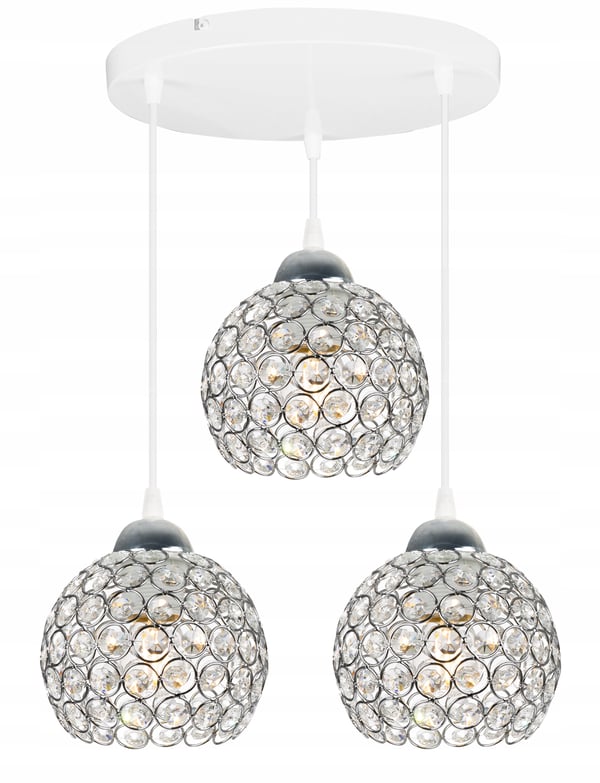 Kromhængende lampe med LED-krystal til loftet