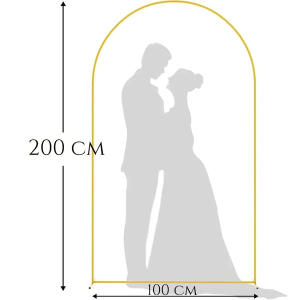 Rektangulär ballongbågram 200x100 cm guld