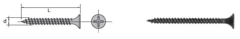 Fosfateret metalgipsskrue 4,2*70 mm - FTM 4,2*70 Fosfateret metalgipsskrue 4,2*70 mm - FTM 4,2*70