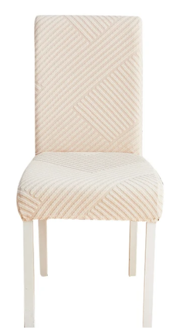 Tuolin päällinen, luonnonvalkoinen, jacquard-raidat [10-Z2-EC]