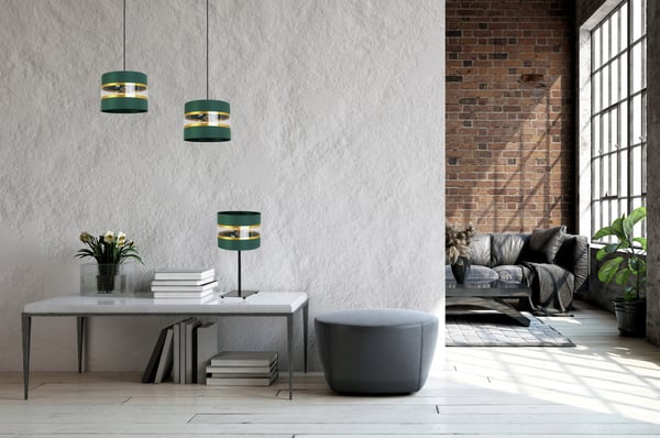 NATBORDLAMPE, ELEGANT GYLDET LAMPESKÆRM, 20 CM