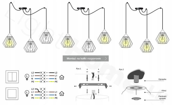 MODERN TRÄTAKLAMPA MIX LED
