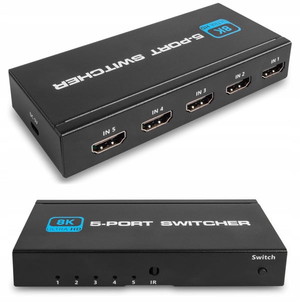 SWITCH HDMI 2.1 5x1 SWITCH-JAKAJA 8K 4K 120HZ 240HZ HDR10 PAWONIK