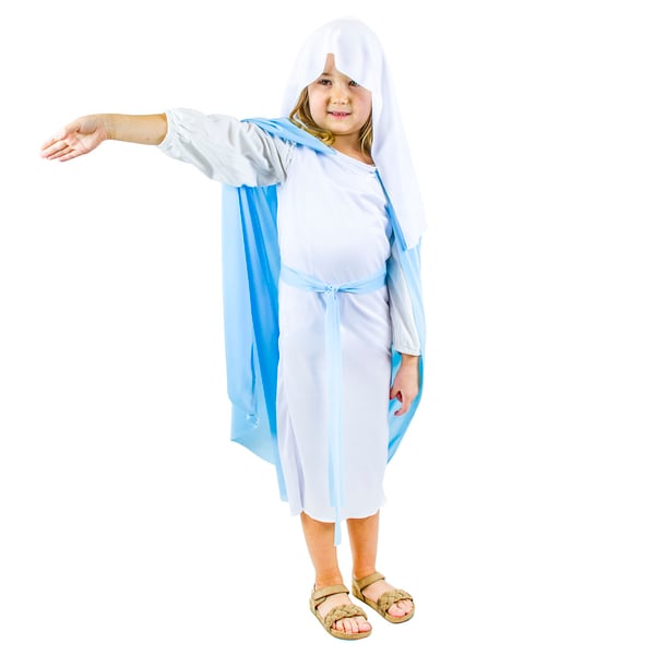 Maria Fødselskostume til kostumebal Maria Fødselskostume Maria Fødselskostume til børn Størrelse 134-140