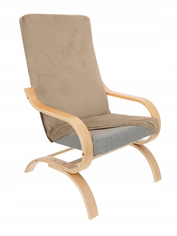 Finka-nojatuolin päällinen BEIGE cappuccino joustava sametti [21FD]