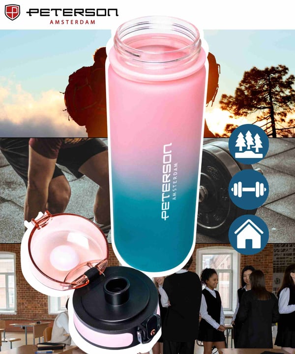 750 ml flaska PTN HY-001-750-9508 Rosa-Blå