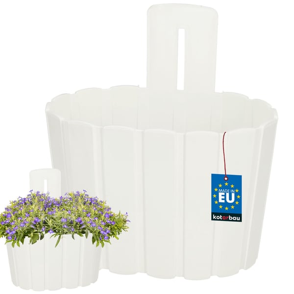 Vägghängande blomkruka för väggmontering rustik vit 200 mm