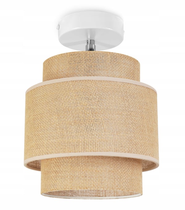 LOFTSLAMPE, VÆGLAMPE, LAMPESKÆRM, BOHO, JUTE, 20 CM