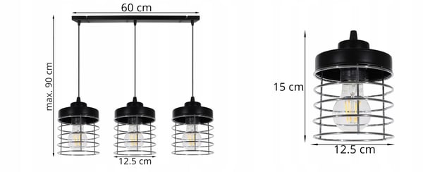 LED-lofthængelampe med forkromet tråd