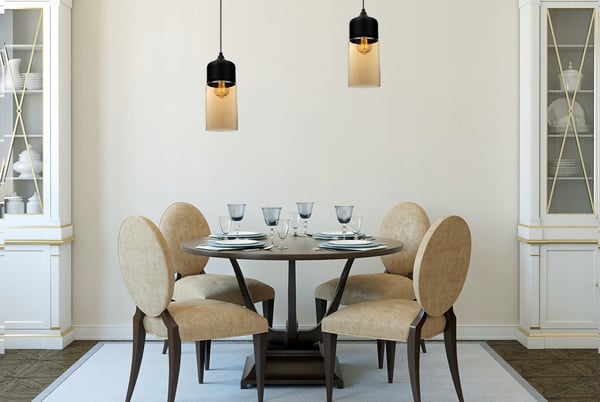 HÆNGENDE LOFTSLAMPE, GLASPLAFON, LED-LAMPE