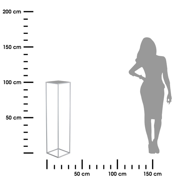 Harmaa seisova kukkateline 100 cm