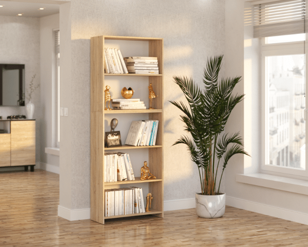 Toimisto Kirjahylly Sonoma Oak 70 CM 5 Hyllyt Lelut Puinen Parvi