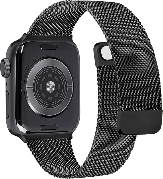 Apple Watch Rem 1/2/3/4/5/6/7/8/9/SE 38/40/41 mm Sort Stål