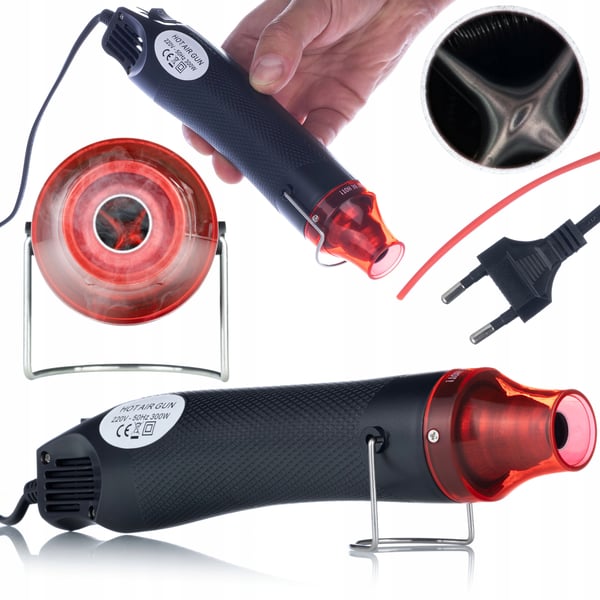 Rosfix Mini varmluftpistol 300W + skærer + isoleringstape 10m + sæt krympeslange 328 stk.
