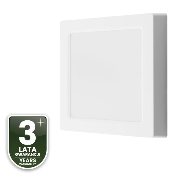 Utanpåliggande LED-taklampa 12W fyrkantig 4000K GLOW vit LUMILED
