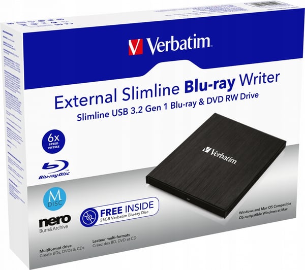 Verbatim BLU-RAY X6 USB 3.0 ekstern brænder + M-disk