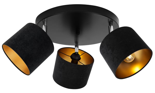 Lofthængende lampe med lysekrone i guldfløjl