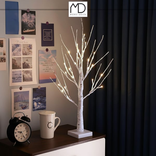 Juletræ birk LED juledekoration 180 cm 96 LED flerfarvet KOLDT