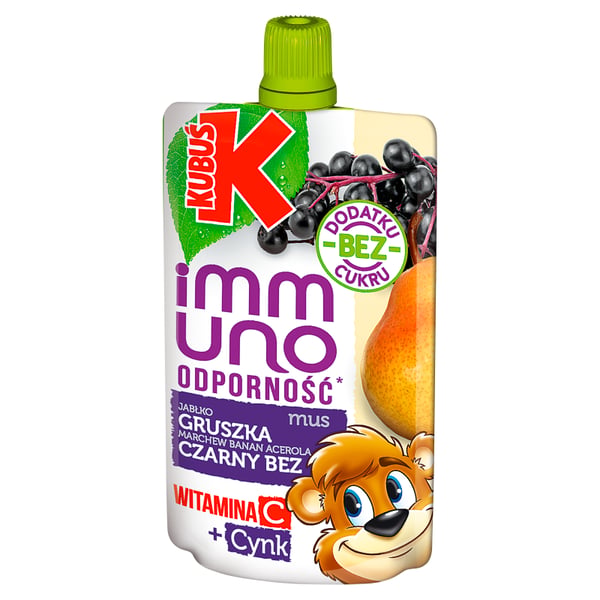 Kubuś Immuno Resistance äpple päron morot banan acerola fläder 100 g