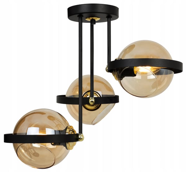 MODERNE HØJLAMPE MED HONNINGGLAS RING