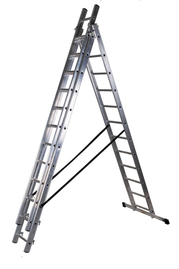 3-osaiset alumiinitikkaat 714 cm, 12+12+12 askelmaa - BR-00-4212 3-osaiset alumiinitikkaat 714 cm, 12+12+12 askelmaa - BR-00-4212