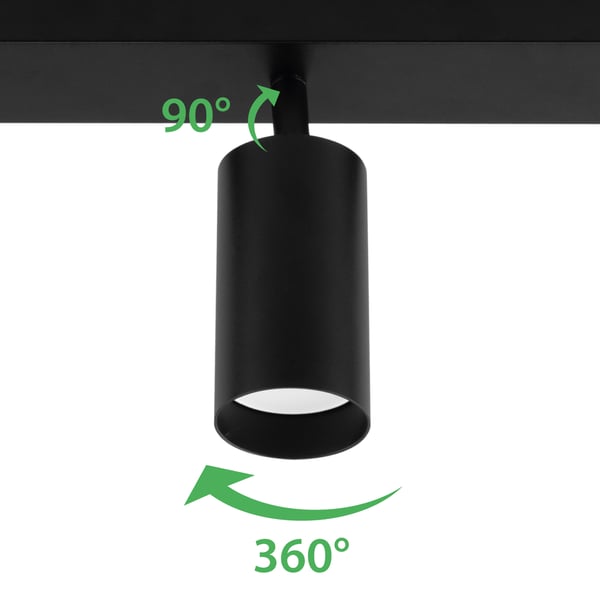 Taklampa spotreflektor SPOT TUBA halogenlamparmatur 4x GU10 TABULA LUMILED