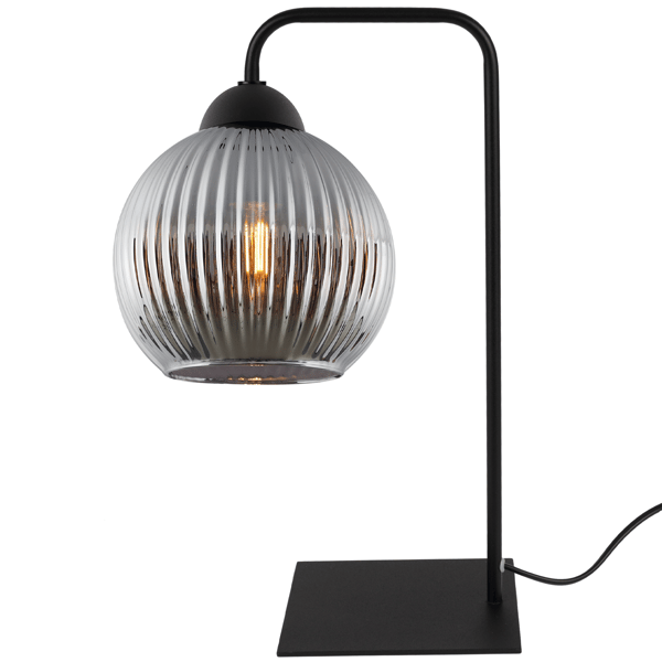 RIFFLE BORDLAMPE SORT 1 FLAD GRAFITFORMET KUGLEPÆRE E27
