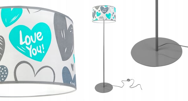 BØRNES GULVLAMPE, LAMPESKÆRM, MØNSTER, LED