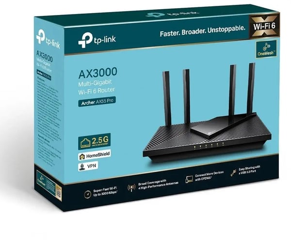 TP-Link Archer AX55 Pro Wi-Fi 6 AX3000 router 2xWAN/LAN 3xLAN USB 3.0