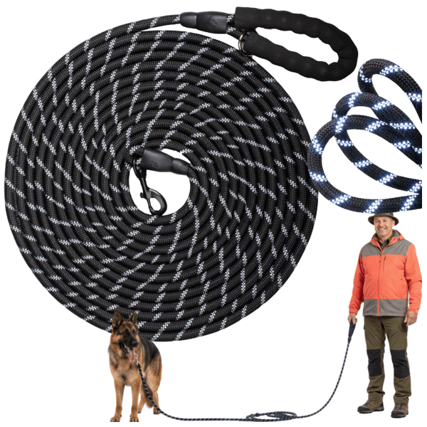 Hundträningskoppel stark lång tjock 10m