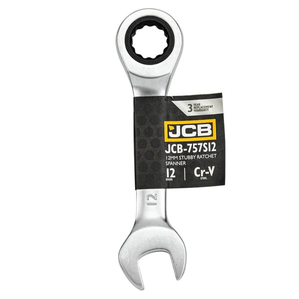 Kort 12 mm spärrnyckel med öppen ände
