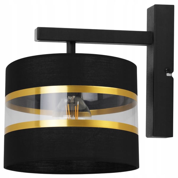 VÆGLAMPE, FIRKANTET LAMPE, ELEGANT GYLDEN LAMPESKÆRM, 20 CM