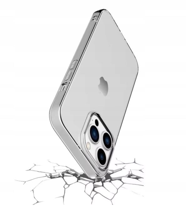 Apple iPhone 16 Pro -suojakuori, paksu hyytelökotelo (2 mm), läpinäkyvä