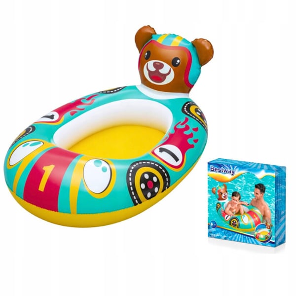 Oppusteligt vandhjul til børn, pontonbamse, Bestway Safe, 117x116 cm