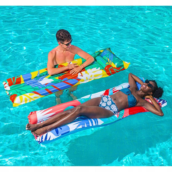 Bestway uppblåsbar vattensolstol för simning 183x69 cm strand sommar